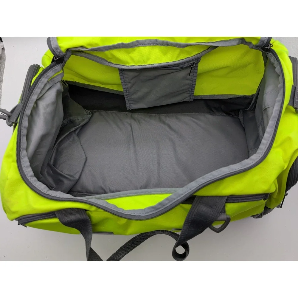 Under Armour Storm 1 Duffel Bag Neon Yellow Grey HeatGear Athletic Gym Travel